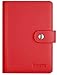 SimpacX Leather Passport Holder Wallet Cover Case Travel Wallet RFID Blocking 12 Contract Colors (Red)