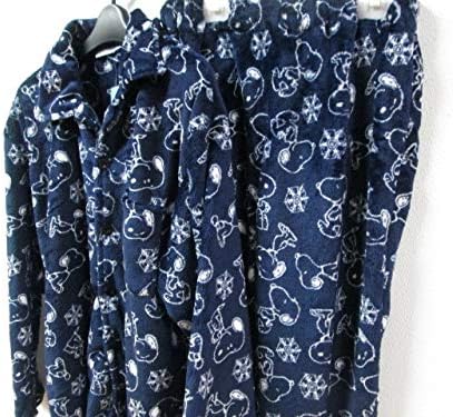 Amazon メンズ 紳士 Snoopy スヌーピー フリース ぬくぬくパジャマ 紺m ネイビー パジャマ 通販