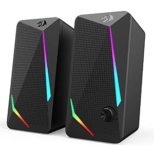 Redragon GS510 Waltz RGB Desktop Speakers, 2.0 Channel PC Computer Stereo Speaker with 4 Colorful LED Backlight Modes…