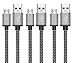 Micro USB Cable 3-Pack, BeneStellar Premium Nylon Braided USB 2.0 A Male to Micro B Sync Cables for Samsung Galaxy, HTC, Nexus, Motorola, Nokia, Android and More (Gray, 10ft)