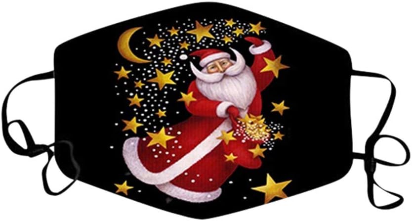 WooCo Christmas Print Face_Masks, Santa Claus, Mouth Cover Reusable Washable, Protection Balaclava at  Men’s Clothing store