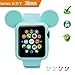 pipigo iWatch Case 38MM Series 3/Series 2/Series 1 Sport/Edition/Nike Soft Silicone Protective Cover for Cartoon Mouse Ears Apple Watch Case (Green)