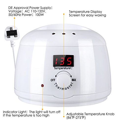 FEMOR Wax Warmer Melter, Hot Waxing Kit for Hair Removal Wax Melts Machine with 17oz Melting Pot and Temperature Display Screen for Self-waxing at Home and Salon (New Version)