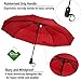 VAN BEEKEN Automatic Open and Close Umbrella, Red, for Men and Women