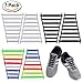 Uniqhia No Tie Shoelaces for Adults - Multicolor Fashion Sports Fan Shoelaces (Black+White+Color, 3 Pack for Adult)