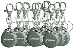 Seco-Larm PR-K1K1-AQ Pack of 10 Enforcer Proximity Keyfobs, 125kHz EM125 Access Control Tags, Compatible with All Seco-Larm Readers, 1-1/4" x 1-1/2" x 1/4" (30x36x8 mm)