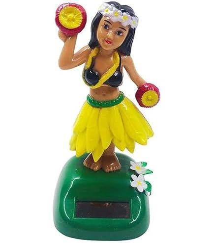 Hawaiana Coche Salpicadero Muñeca Hawaiana Solar Bailarina Para