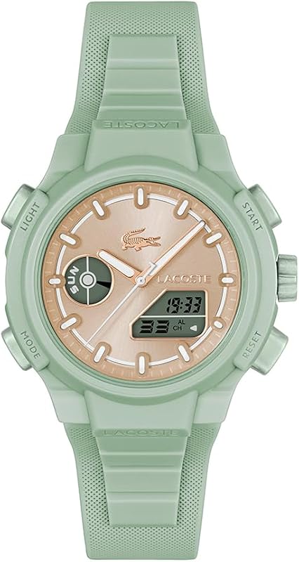 Montre Quartz Multifonction Analogique-Digitale pour Femme Collection LC33 avec Bracelet en Silicone Vert - 2001433