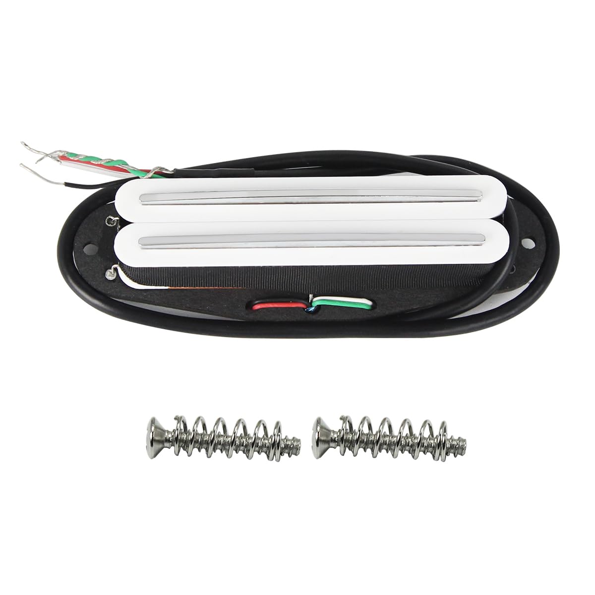 FLEOR Alnico 5 Hot Rail Humbucker Single-Coil-Sized Pickup 6-7K Humbucker White Fit ST SQ TL Guitar