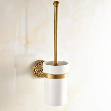 HYY-YY Antiguo Latón Sólido Escobilla de WC Titular de Cerámica Copa
