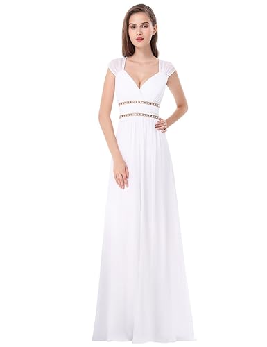 Ever Pretty Damen Elegant V-Ausschnitt Ärmellos Lang Abendkleid 08697