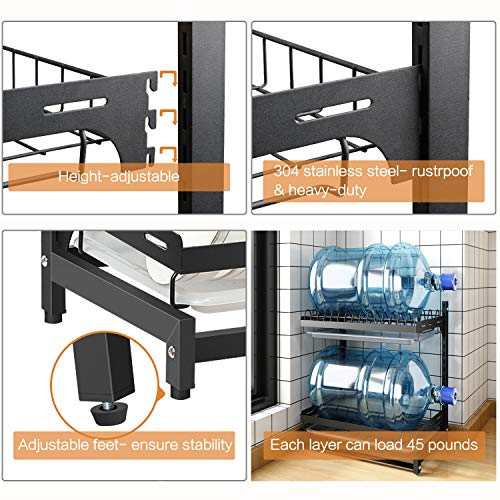 Xcosrack Dish Drying Rack 2 Tier 304 Stainless Steel Dish Rack with