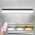 EDISLIVE Dimmable LED Ceiling Light with Remote Control 37.4 in 3000K-6000K Minimalist Modern Wood Flush Mount Ceiling Light Low Profile Light Fixture Grey