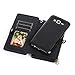 Galaxy J7 Case, LeCase 12 Card Holder Pro - [Zipper Cash Storage] Premium Button PU Leather Wallet Case Cover with Detachable Magnetic Hard Case for Samsung Galaxy J7 J700 (2015), Black
