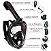 Snorkel Mask, Explomos Diving Snorkeling Mask with Gopro Mount 180° Full Face Panoramic View Anti-Fog Anti-Leak Easybreath Dry Snorkeling Scuba Dive Equipment Safety for Adults Youth Kids(Black S)