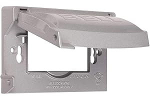 Hubbell Outdoor Lighting MX1250S Weatherproof Single Outlet Cover Outdoor Receptacle Protector, Horizontal Flat, Gray, Grey