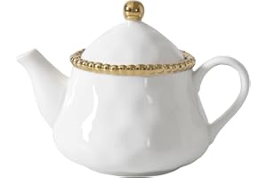 Golden Salerno Tea Pot, 6.75" x 4.75" x 5.75"