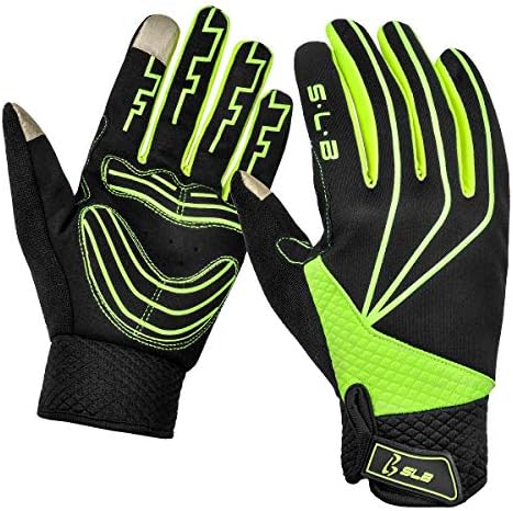 SLB Cycling Gloves - Touchscreen Padded Waterproof Anti-Slip Reflective Cycling Gloves for Men Women Bike Gloves for Cycling/Running/Climbing