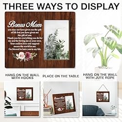 NGAEAK Rustic Bonus Mom Wood Picture Frame - Step