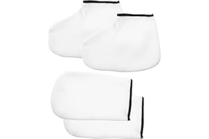 Garneck 2pairs Paraffin Wax and Booties Hand Foot Spa Covers for Exfoliating Skin Care