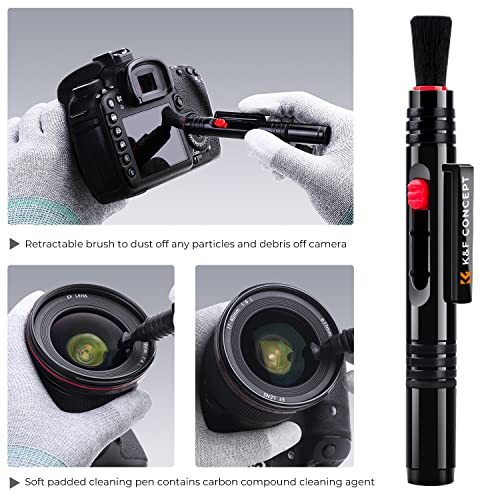 K&F CONCEPT 10 in 1 Cleaning Kit (Cleaning Cloth + Microfibre Cloth + Photo Bulb) for SLR Camera Lens..
