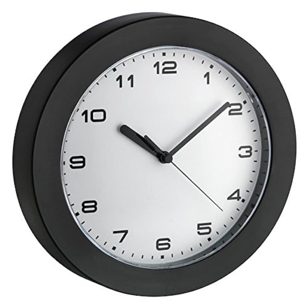 TFA 60.3022 Wall Clock in Modern Design Black or Silver Black-white