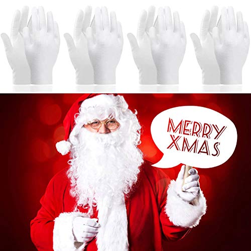 White Cotton Gloves, Cridoz 12 Pairs Cotton Gloves for Women Dry Hands Cleaning Serving Archival Sleeping Moisture Eczema Costume Coin Jewelry Silver Inspection Art Handling, Medium Size