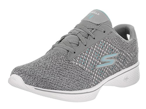 Skechers Women's GOwalk 4 Exceed Walking Shoe,Gray,US 8 W