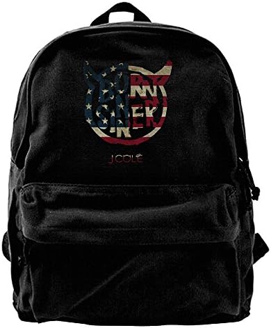 VCARETF Canvas Backpacks J. Cole Born Sinner LOGO Canvas Backpack Travel Rucksack Backpack Daypack Knapsack Laptop Shoulder Bag