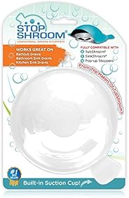 StopShroom Ultimate Universal Stopper Plug for Bathtub, Bathroom, and Kitchen Sink Drains (White)