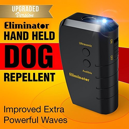 Eliminator Ultrasonic Dog Repellent & Trainer with Bright LED Flashlight / Powerful Dog Deterrent  Stops Barking + Good Behavior Dog Training [UPGRADED VERSION]