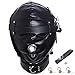 Leather Bondage Gimp Mask Hood, Black Full Face Blindfold Breathable Restraint Head Hood, Sex Toys, for Unisex Adults Couples, BDSM/LGBT Fetish Hoodthumb 2