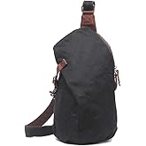 Lmagice Men's Sling Backpack Waxed Canvas Crossbody Bag Casual Daypacks