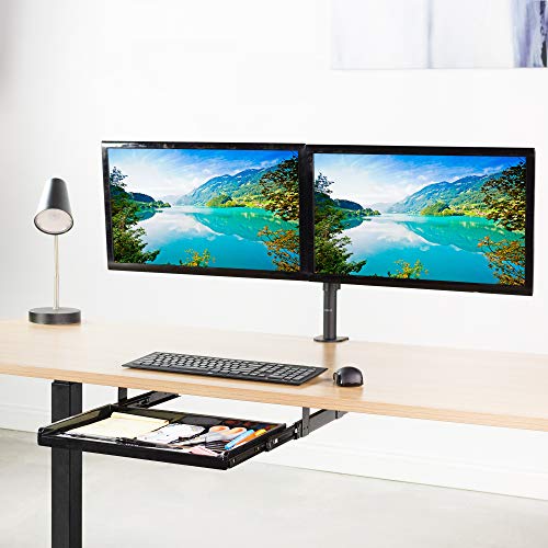 VIVO Black 17 inch Mounted Sliding Under Desk Slim Pullout Pencil