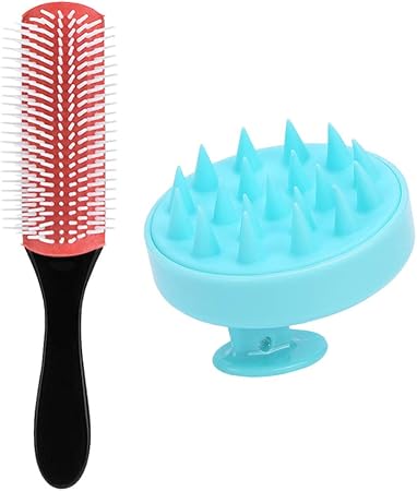 Amazon Lurrose 2pcsヘアコームセット頭皮マッサージツボ押し洗髪用ブラシ美髪櫛静電気防止頭皮ケア頭皮洗浄血行促進 Lurrose 頭皮マッサージブラシ 通販