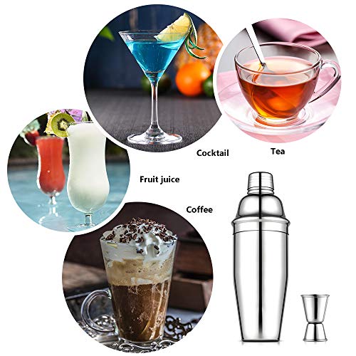 Vegena Cocktail-Shaker-Set, Profi-Bar-Shaker, Set aus Edelstahl, 750 ml, Shaker mit Filter – Bild 4