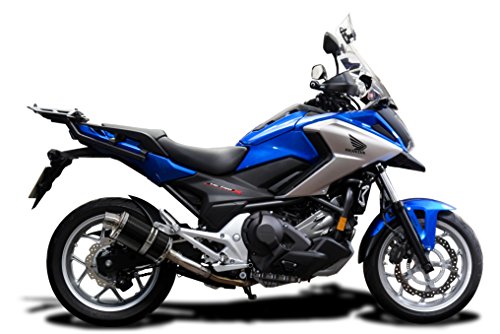 Delkevic Aftermarket Slip On compatible with Honda NC750 & NC700 DS70 9" Carbon Fiber Oval Muffler Exhaust 2012-2019