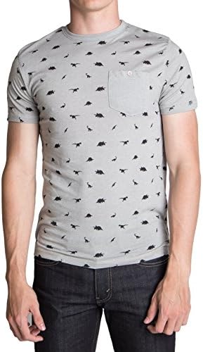Ragstock Icon-Printed Pocket Tees, Grey-Dino-S