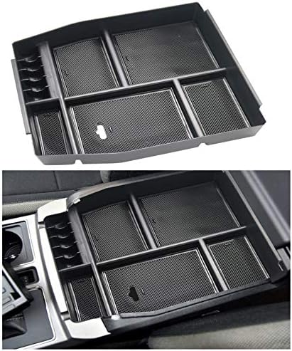 Ecloud Shop Car Seat Gap Filler with Coin Collector Cup Holder Storage Box, Storage Gap Organiser for Ford F150 2015 2016 2017 2018 2019 (Black, Pack of 1)