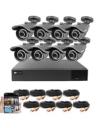 Best Vision 16 canales 4 en 1 HD DVR sistema de cámara de seguridad (1 TB HDD), 8 cámaras de alta definición 1080P con visión nocturna   kit de bricolaje, aplicación para monitorización remota de smartphones