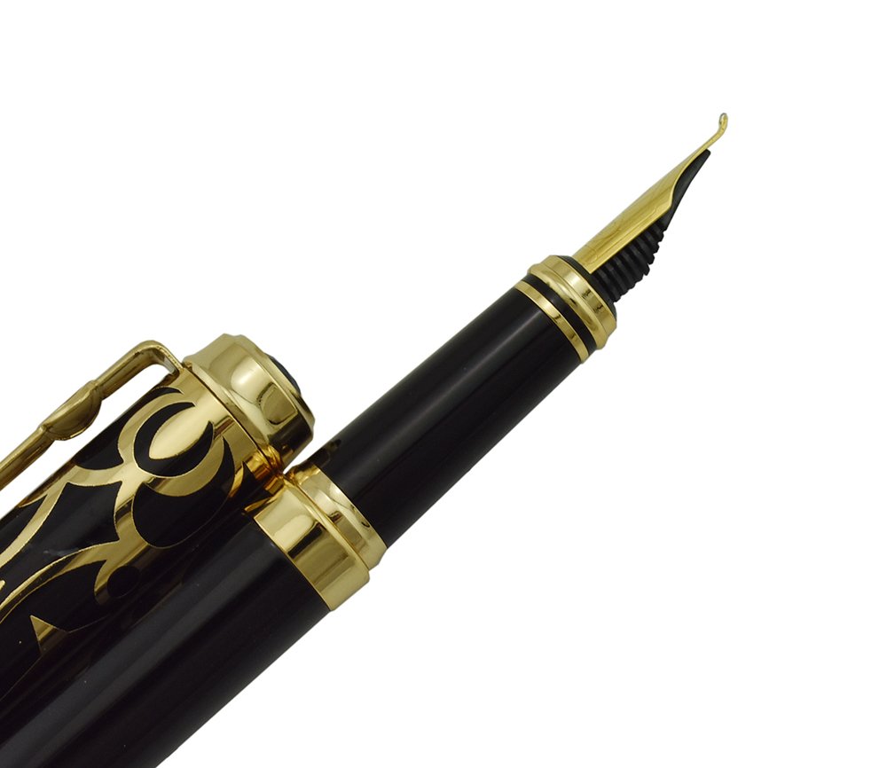 Lanxivi Duke Sapphire Fude Pen, Calligraphy Fountain Pen Bent Nib, Fine to Broad Size for Signature and Art Drawing