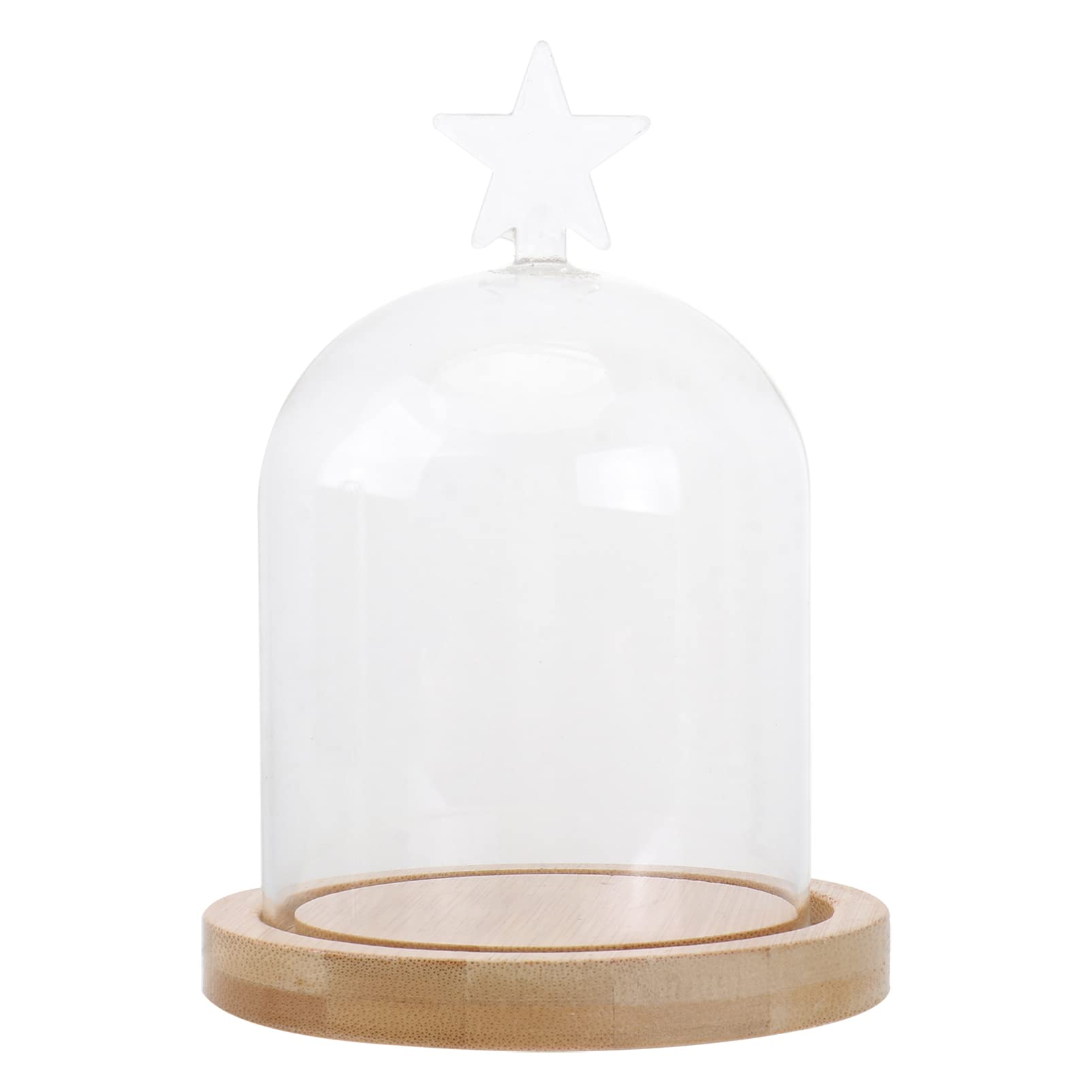 PartyKindom Glass Cloche Dome Display, DIY Eternal Rose Glass Display Cover, Preserved Flowers Glass Dome, Antique Glass Cloche Glass Cover for Dried Perpetual Flower (Top Shape Style Random)