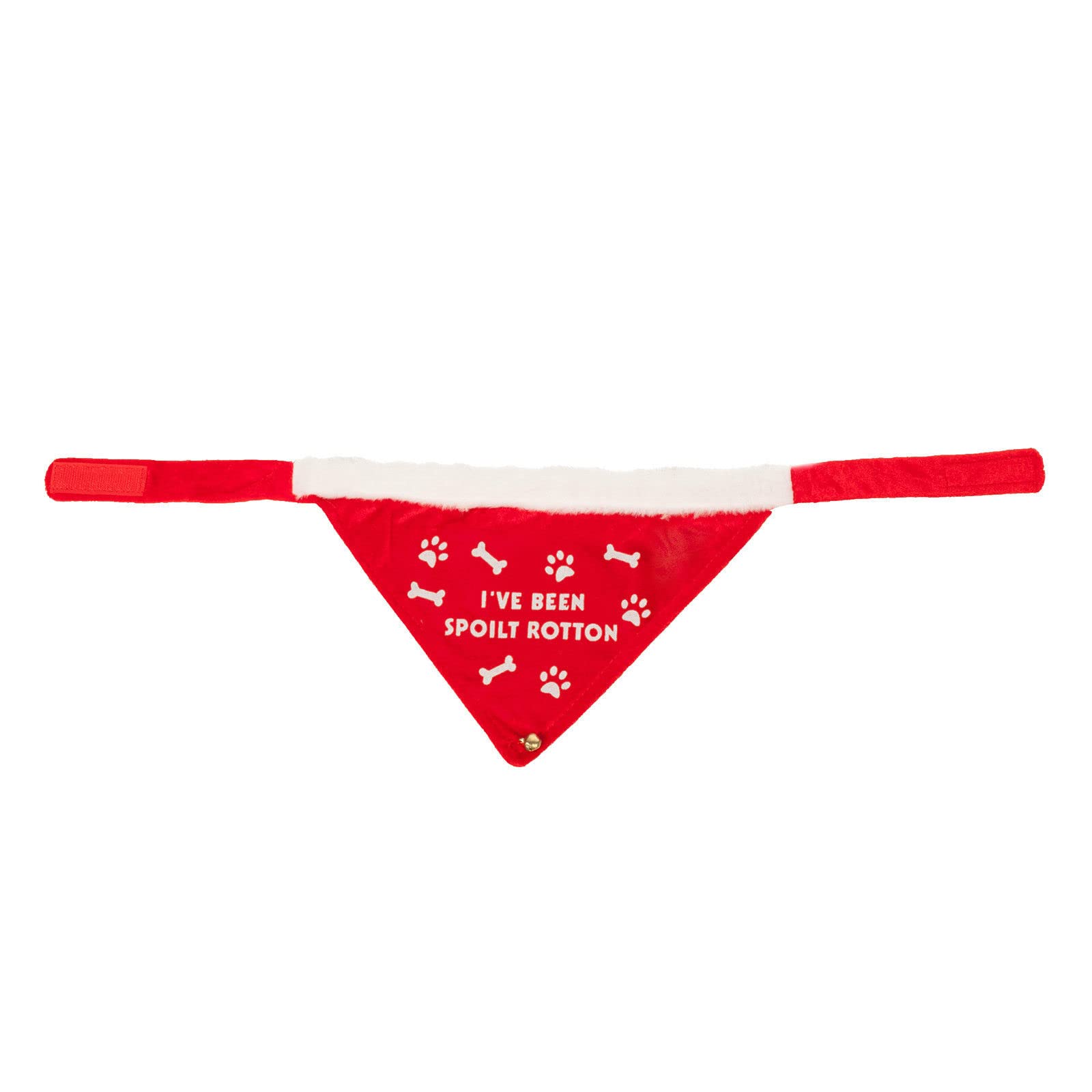 Festive Christmas Velvet Effect Adjustable Dog Bandana (Spoilt Rotten) — image 1