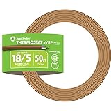 Southwire 64169622 5 Conductor 18/5 Thermostat Wire, 18-Gauge Solid Copper Class 2 Power-Limited Circuit Cable, 50-Feet, Brown