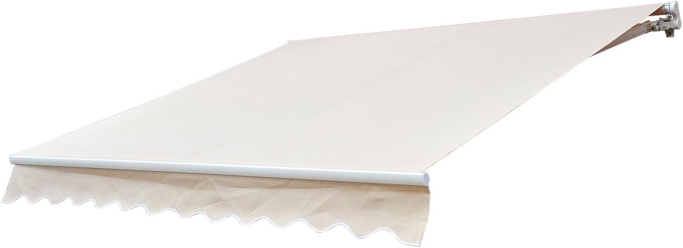 Burgundy Aleko Manual Retractable Patio Awning 8x6 5 Ft Exterior Sunshade Outdoor Canopy Awnings