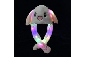 YUERFEILA Animal Hat Plush Ears Moving Jumping Dress Up Cosplay Party Christmas Holiday Cute Ear Flap Cap for Kids Adults