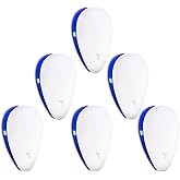 6 Packs Ultrasonic Pest Repeller, Electronic Pest Repellent Plug in Indoor for Insects, Spiders, Mices, Roaches, Mosquitoes, 
