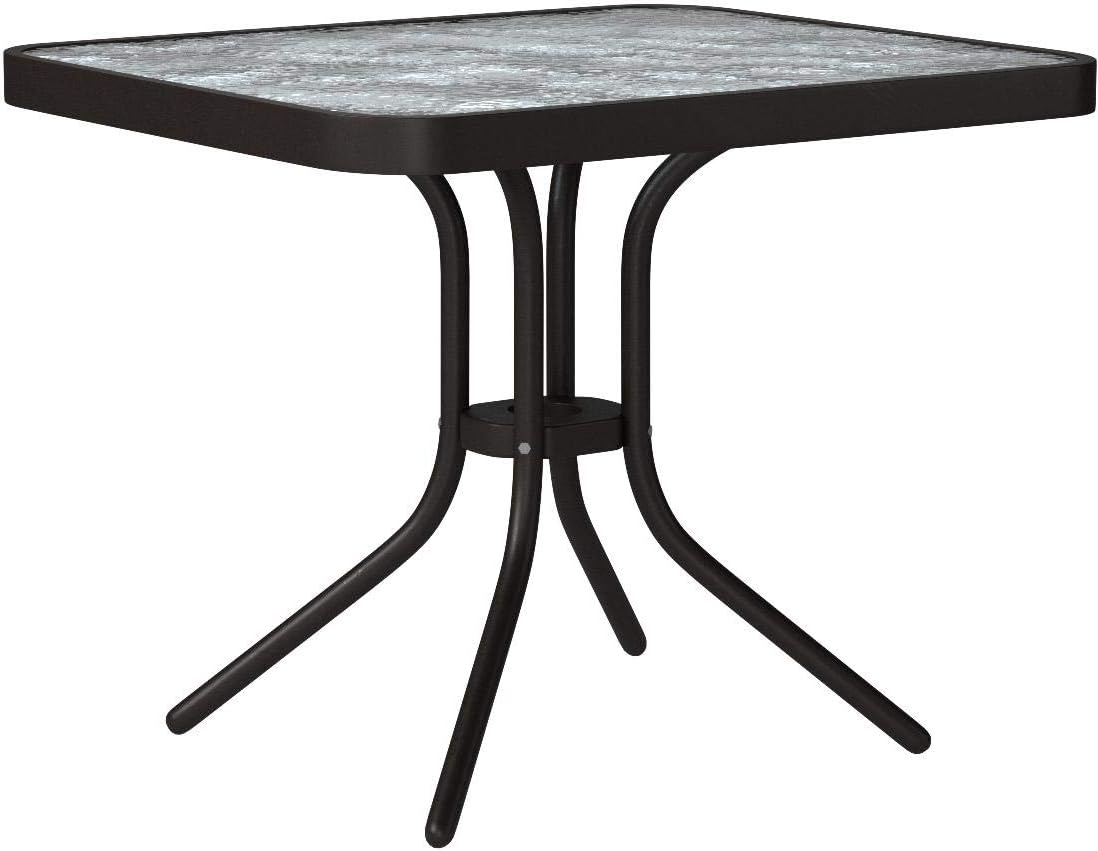 Amazon Com Oakland Living Glass Top Side Table 20 Inch Coffee Patio Coffee Tables Garden Outdoor