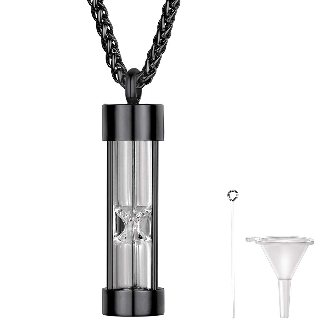 Richsteel Womens Necklace For Ashes Pendant Necklaces Cremation Jewellery Urn Memory Jewelry Men Black โ image 1