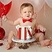 Gentlemen Ties Cake Smash Outfit Boy First Birthday Includes Bloomers and Bow Tie (Red Bloomer and Yellow Bow)